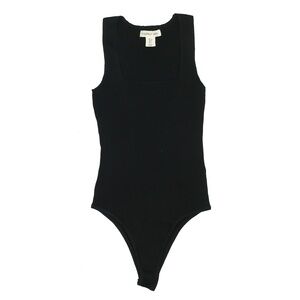 Ribbed Sleeveless Bodysuit - Black - Happily Grey - Small